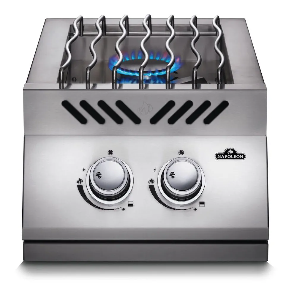 Подвійна конфорка для вбудовування з кришкою з нержавіючої сталі Napoleon 500 Series - BI12RTPSS