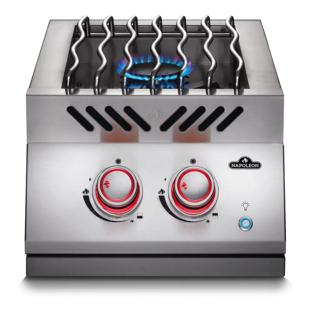 Вбудована подвійна конфорка з освітленням регуляторів та кришкою з нержавіючої сталі Napoleon 700 Series - BIB12RTPSS