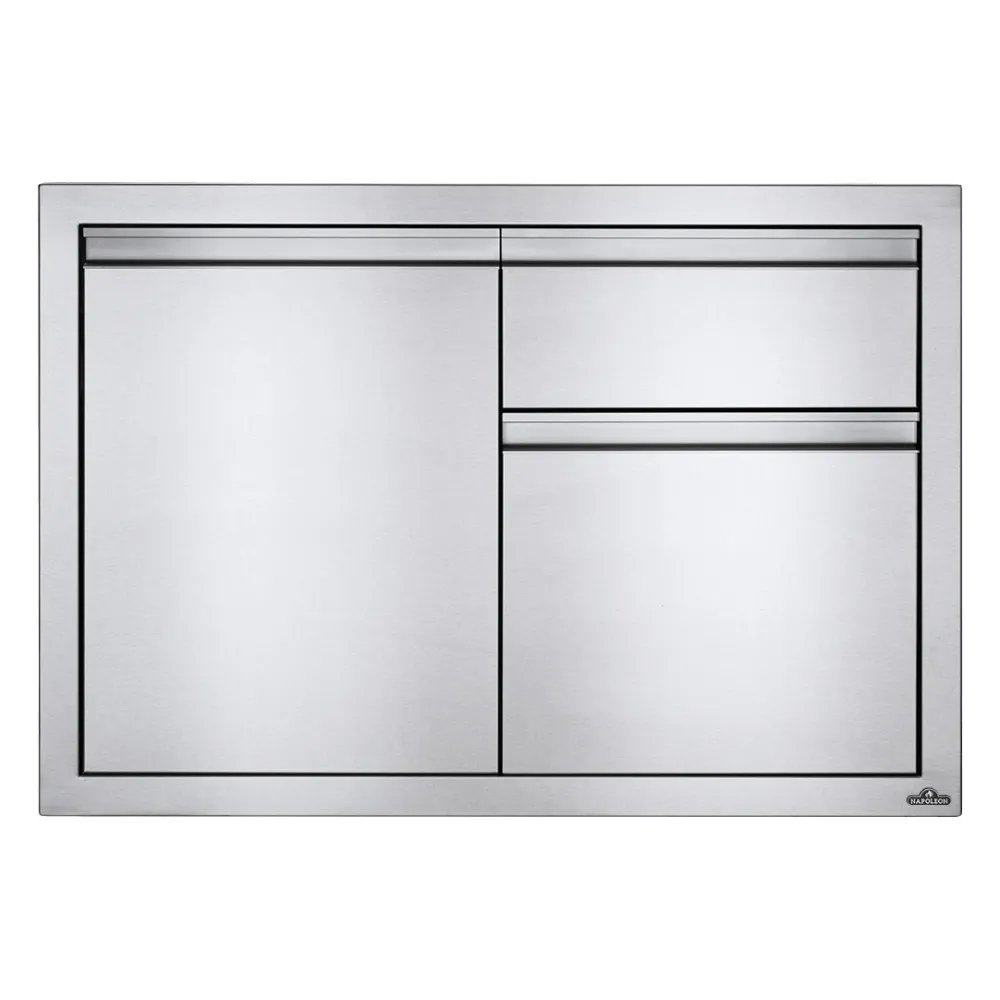 Встраиваемый элемент с 2-мя выдвижными ящиками и отсеком с дверью Napoleon, малый 91 х 61 см - BI-3624-1D2DR