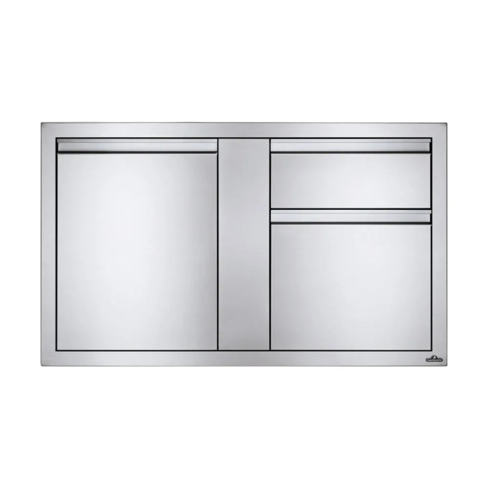 Встраиваемый элемент с выдвижным ящиком, отсеком для мусора и отсеком с дверью Napoleon, большой 107 х 61 см - BI-4224-1D1W