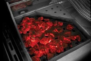 готовка на углях в газовом гриле