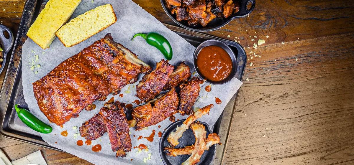 Ребра BBQ на рожні з соусом Dr.Pepper